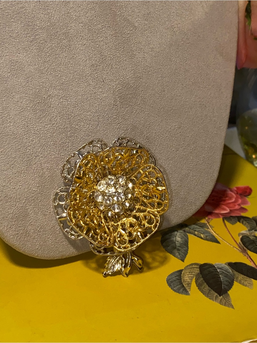 Vintage 3D Gold and Silver Floral Brooch